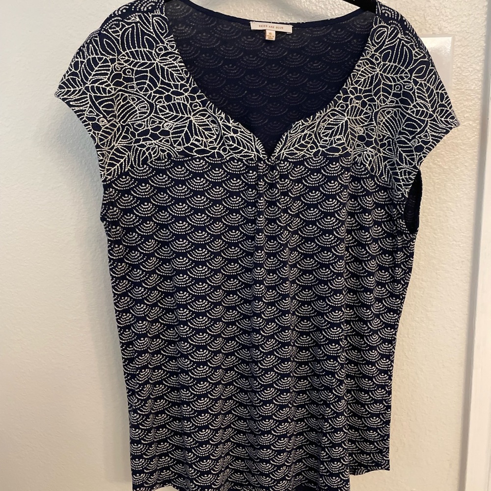 StitchFix Skies are Blue Embroidered Blouse